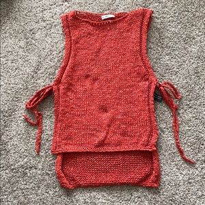 Zara | Red Knit Open Side Tank | Sz M